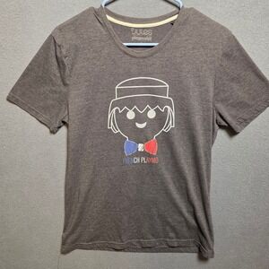 Jules x Playmobil French Playmo Graphic T-Shirt Charcoal Gray Large